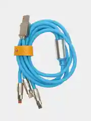 Синий кабель USB 3 в 1 для зарядки телефона/провод для смартфонов Iphone и Android