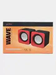 Белый компьютерные колонки Perfeo "WAVE" 2.0, мощность 2х3Вт (RMS), USB