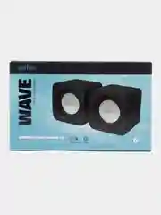 Черный компьютерные колонки Perfeo "WAVE" 2.0, мощность 2х3Вт (RMS), USB
