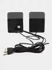 Черный компьютерные колонки Perfeo "WAVE" 2.0, мощность 2х3Вт (RMS), USB