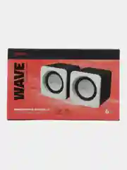 Белый компьютерные колонки Perfeo "WAVE" 2.0, мощность 2х3Вт (RMS), USB