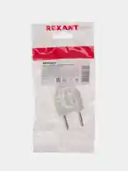 Вилка прямая REXANT, без заземления, 6А, плоская, белая