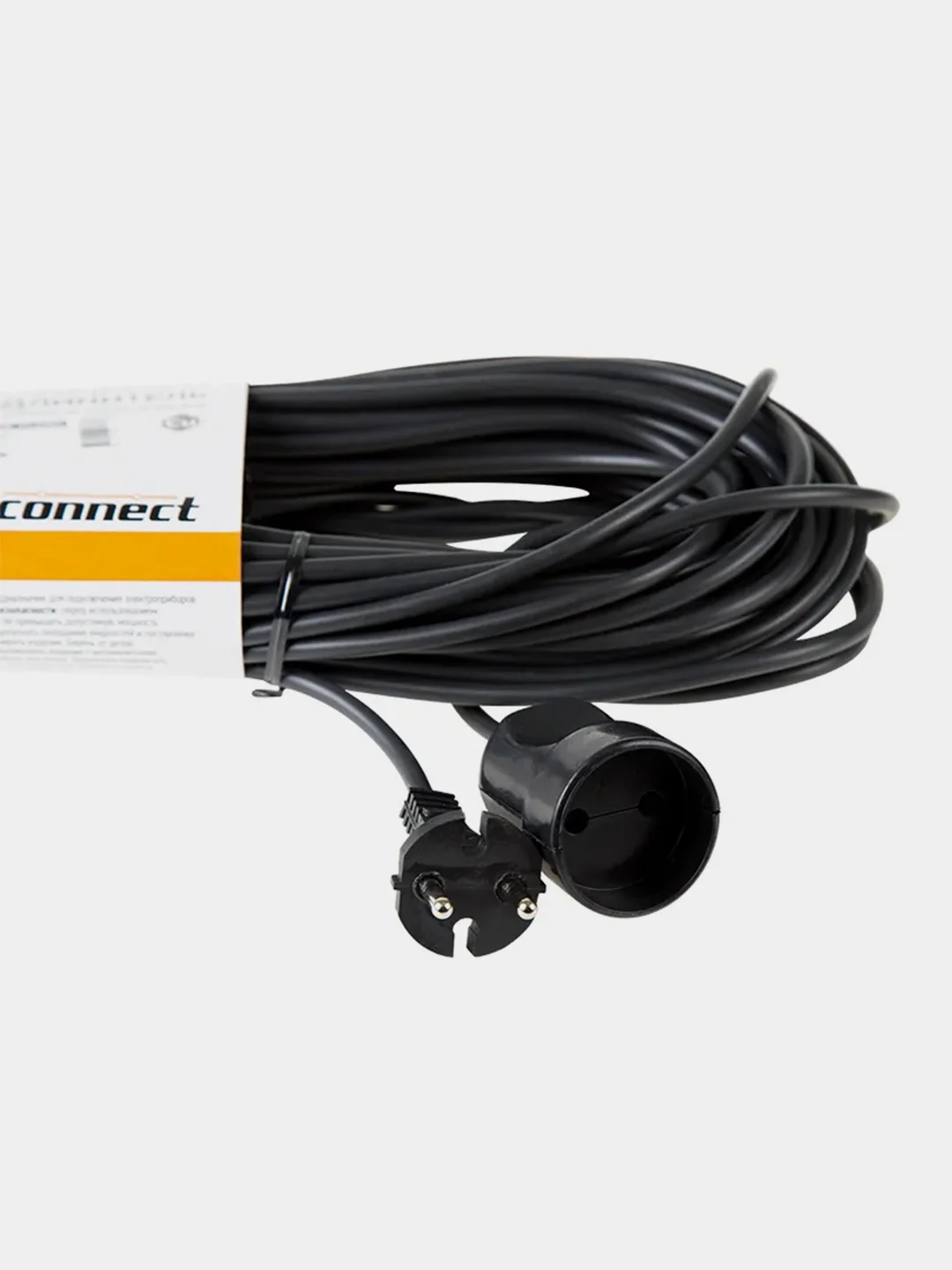 Удлинитель-шнур PROconnect, ПВС, 2х0.75, 20 м, б/з, 6 А, 1300 Вт, IP20, черный
