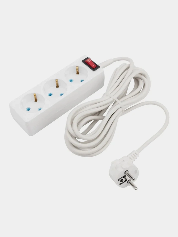 Удлинитель PROconnect 3 гнезда, 5 м, 3х0.75 мм, с/з, с кнопкой, белый