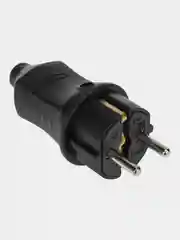 Вилка прямая PROconnect, влагозащищенная, 2P+PE, 230V, 16 А, IP44, каучук