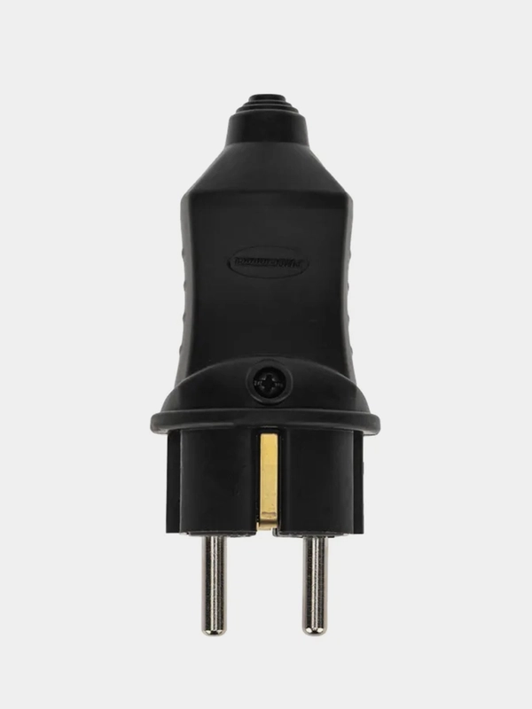 Вилка прямая PROconnect, влагозащищенная, 2P+PE, 230V, 16 А, IP44, каучук