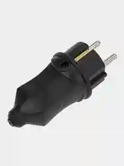 Вилка прямая PROconnect, влагозащищенная, 2P+PE, 230V, 16 А, IP44, каучук