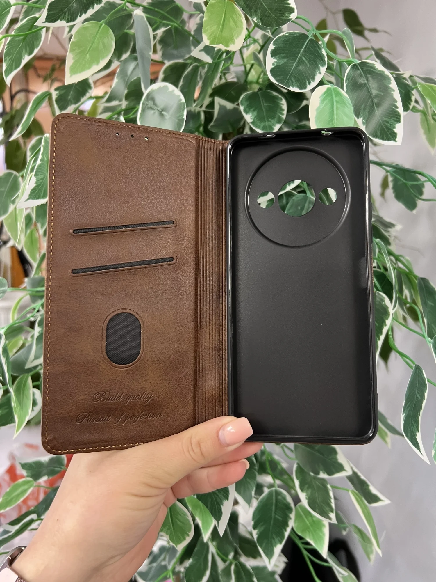 Тёмно-коричневый чехол книжка elitcase для Xiaomi Redmi A3 и A3X, Редми А3 и А3Х