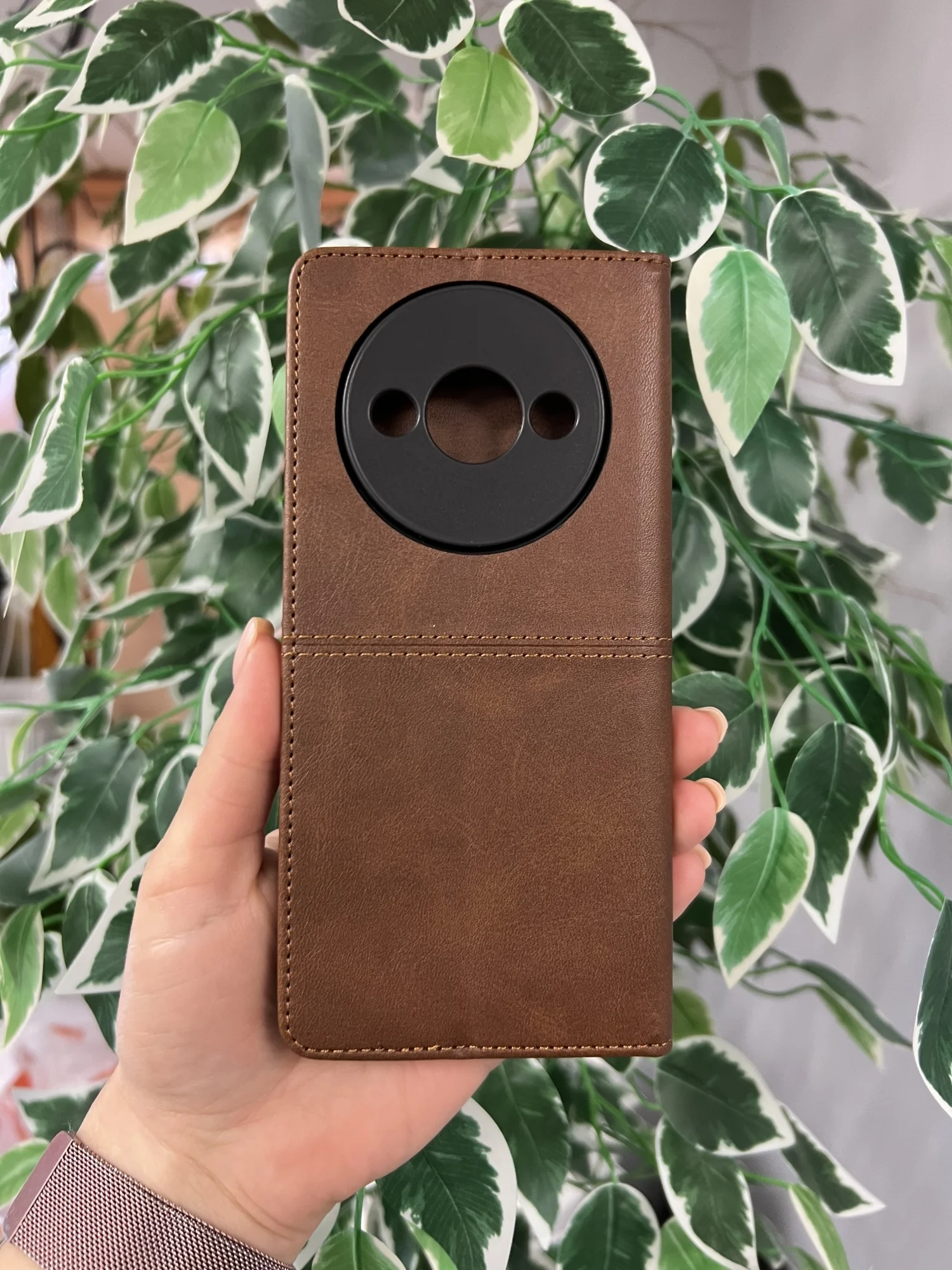 Тёмно-коричневый чехол книжка elitcase для Xiaomi Redmi A3 и A3X, Редми А3 и А3Х