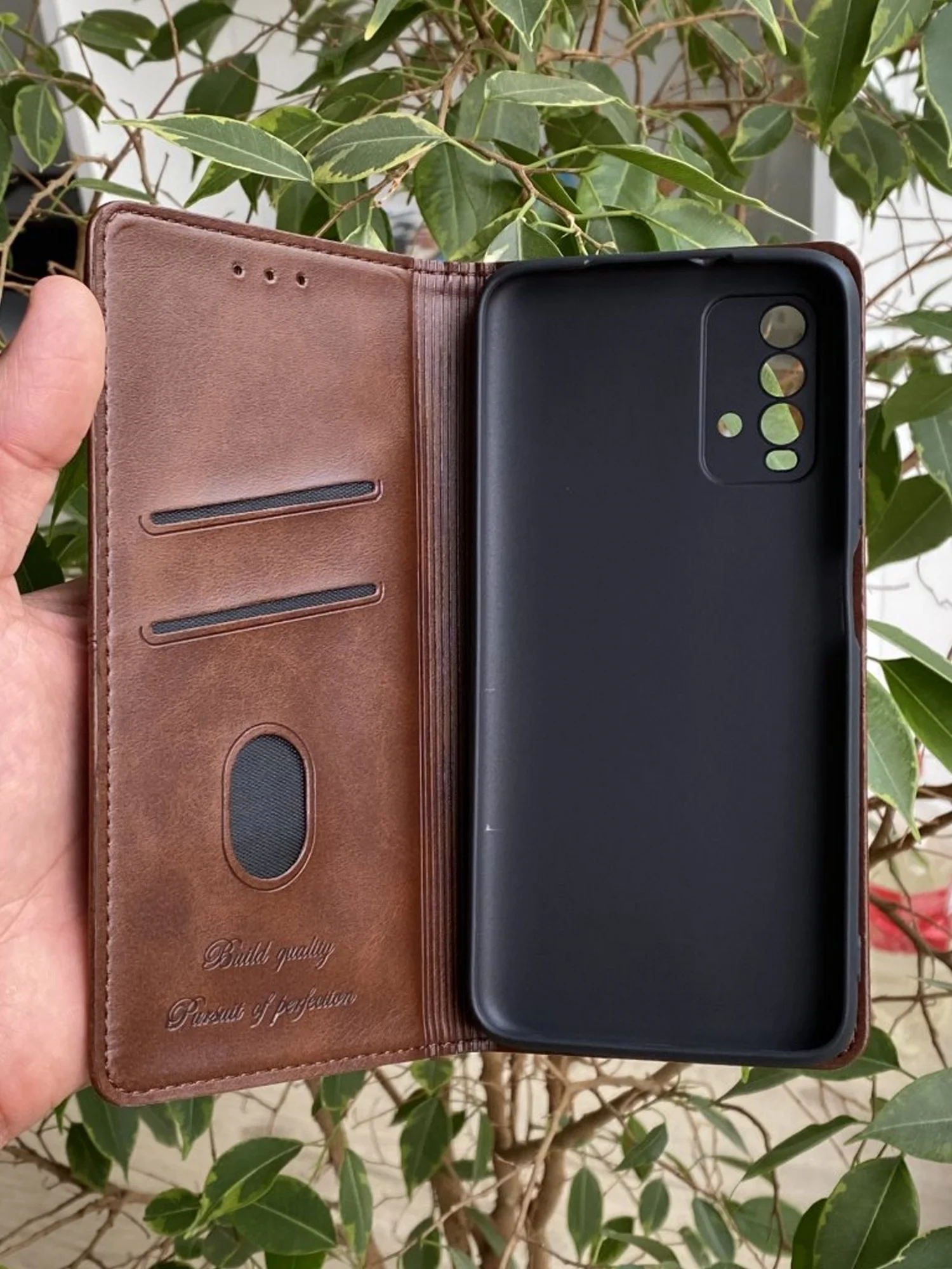 Тёмно-коричневый чехол книжка elitcase для Xiaomi Redmi 9T / Редми 9Т