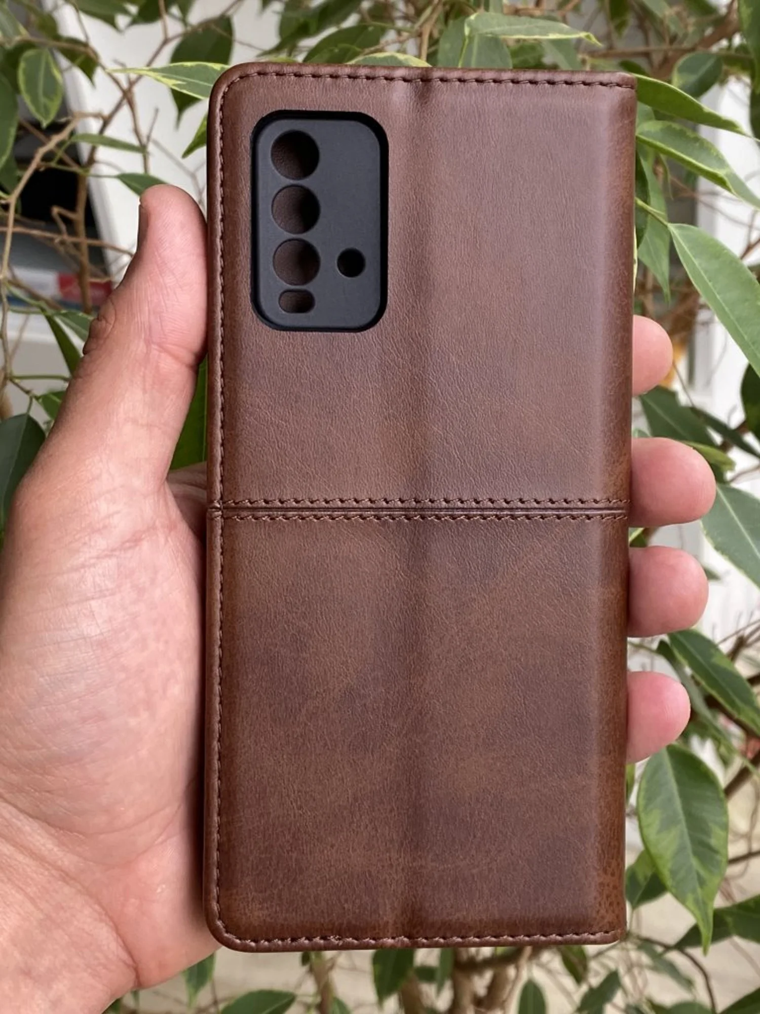 Тёмно-коричневый чехол книжка elitcase для Xiaomi Redmi 9T / Редми 9Т