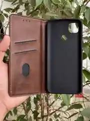 Тёмно-коричневый чехол книжка elitcase для Xiaomi Redmi 9C и Redmi 10A / Редми 9С и Редми 10А