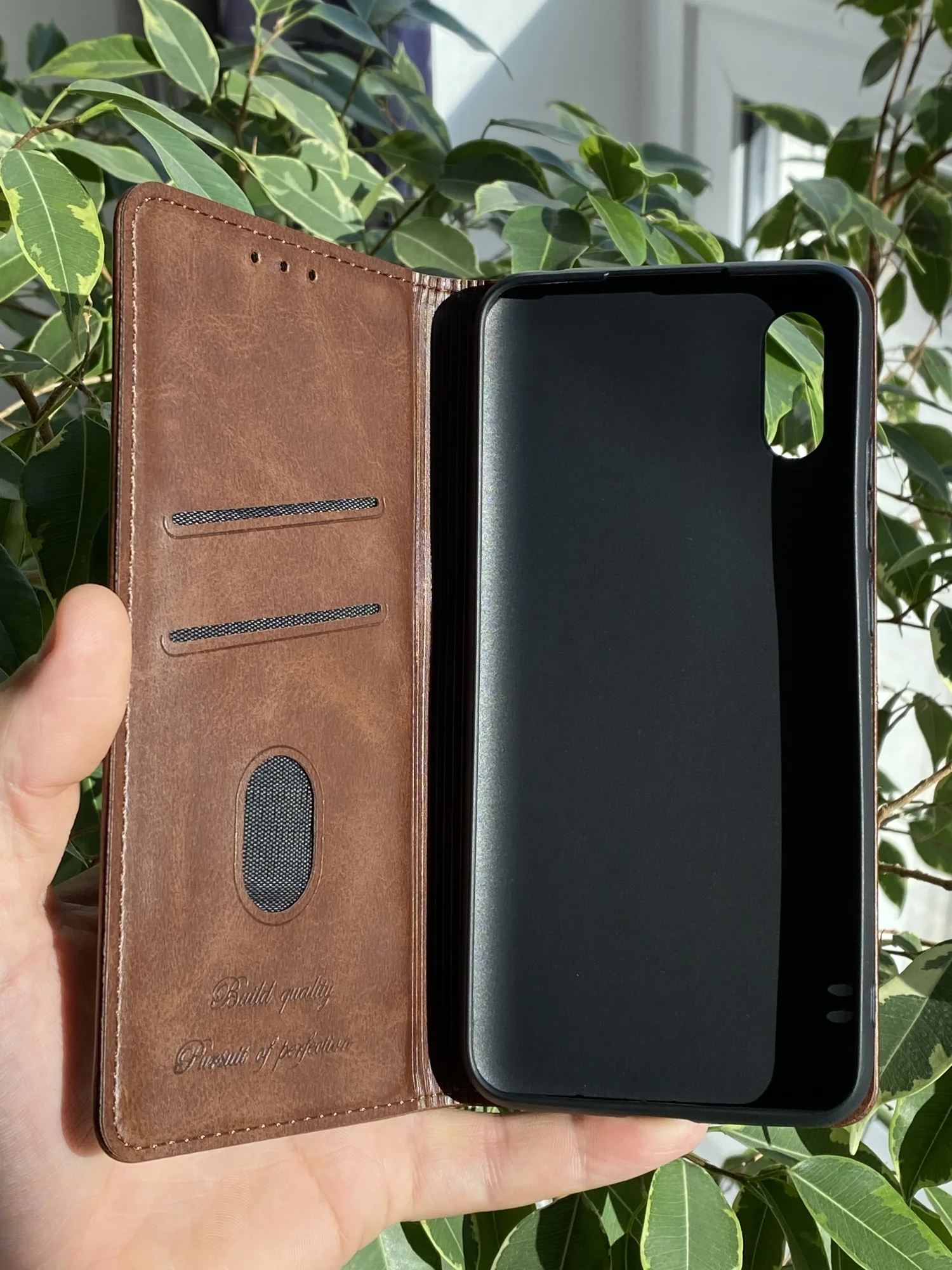 Тёмно-коричневый чехол книжка elitcase для Xiaomi Redmi 9A / Редми 9А
