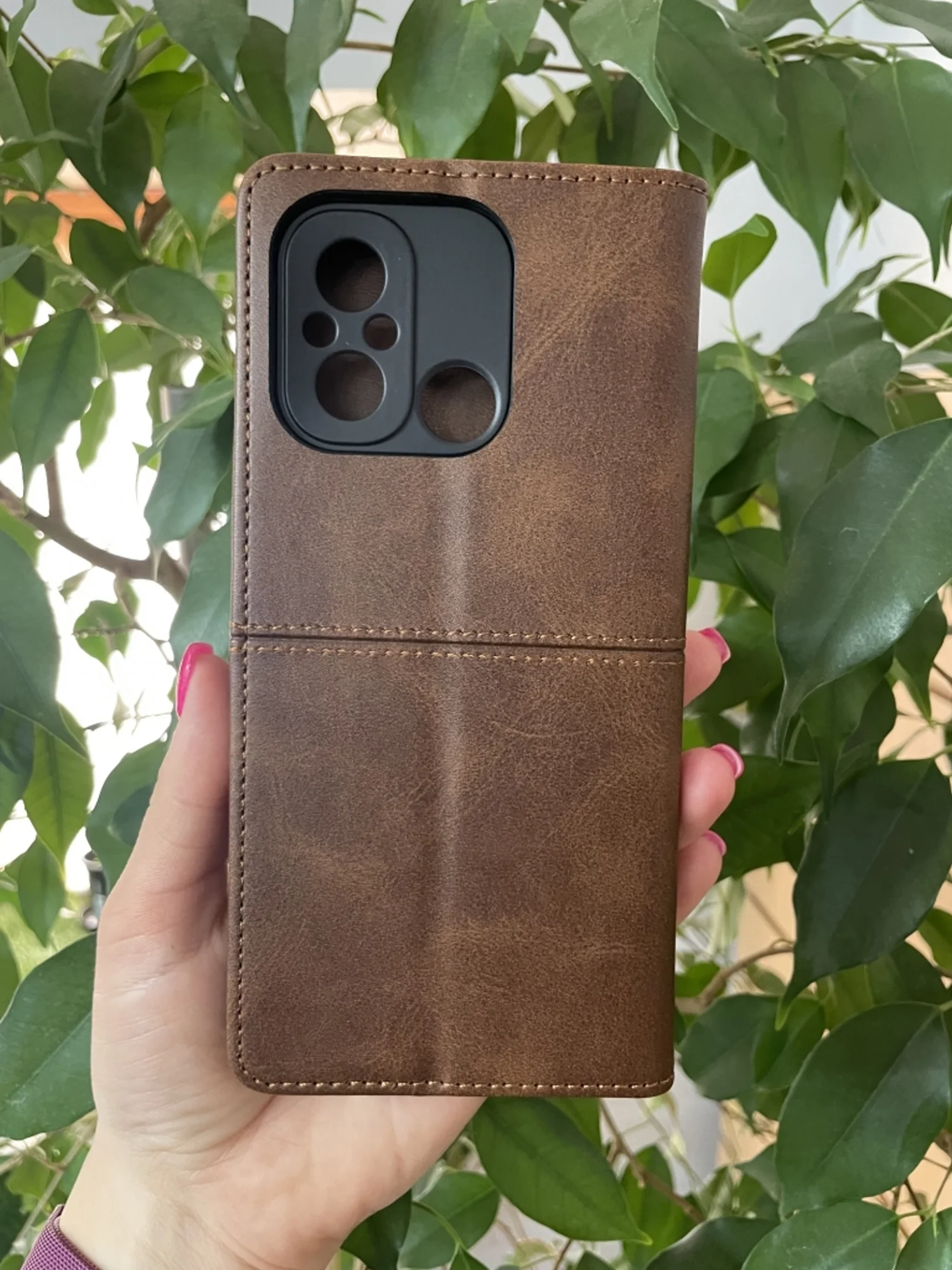 Тёмно-коричневый чехол книжка elitcase для Xiaomi Redmi 12C / Редми 12С