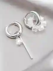 Серый металлик женские ассиметричные серьги с подвесками