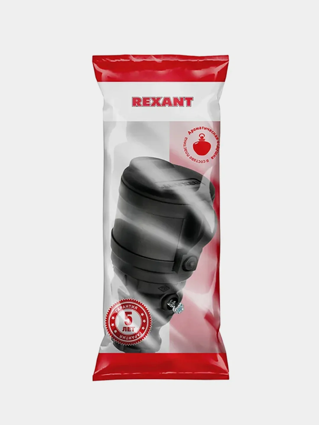 Розетка переносная влагозащищенная с крышкой REXANT, с заземлением, 16 А, IP44, каучук
