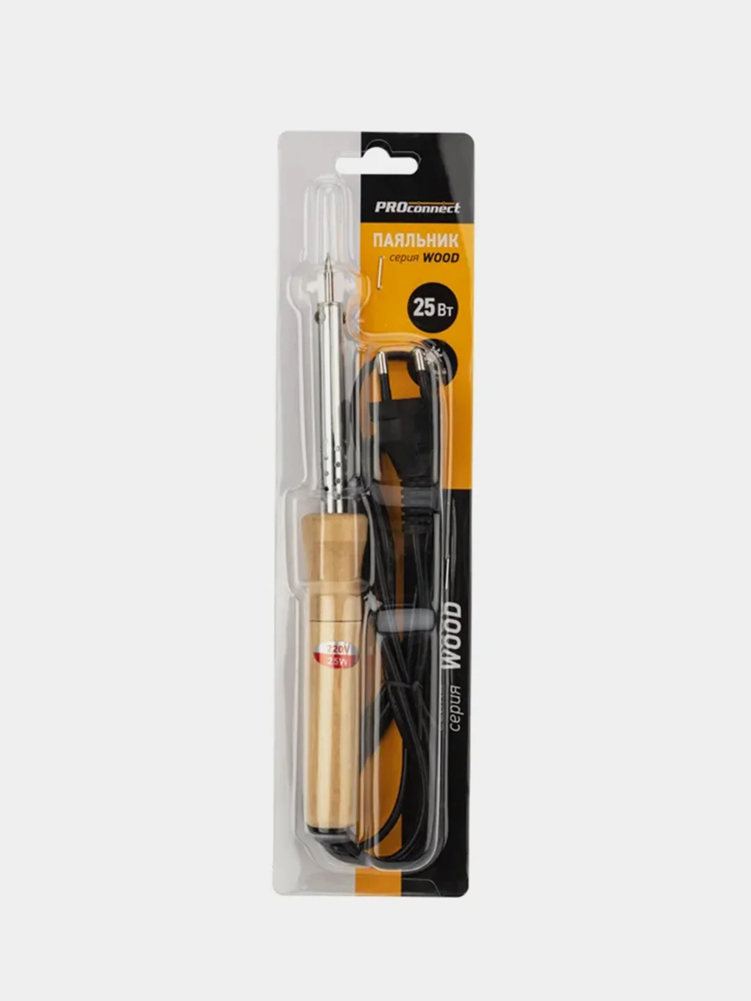 Паяльник с деревянной ручкой PROconnect WOOD, 25 Вт, 230 В, блистер
