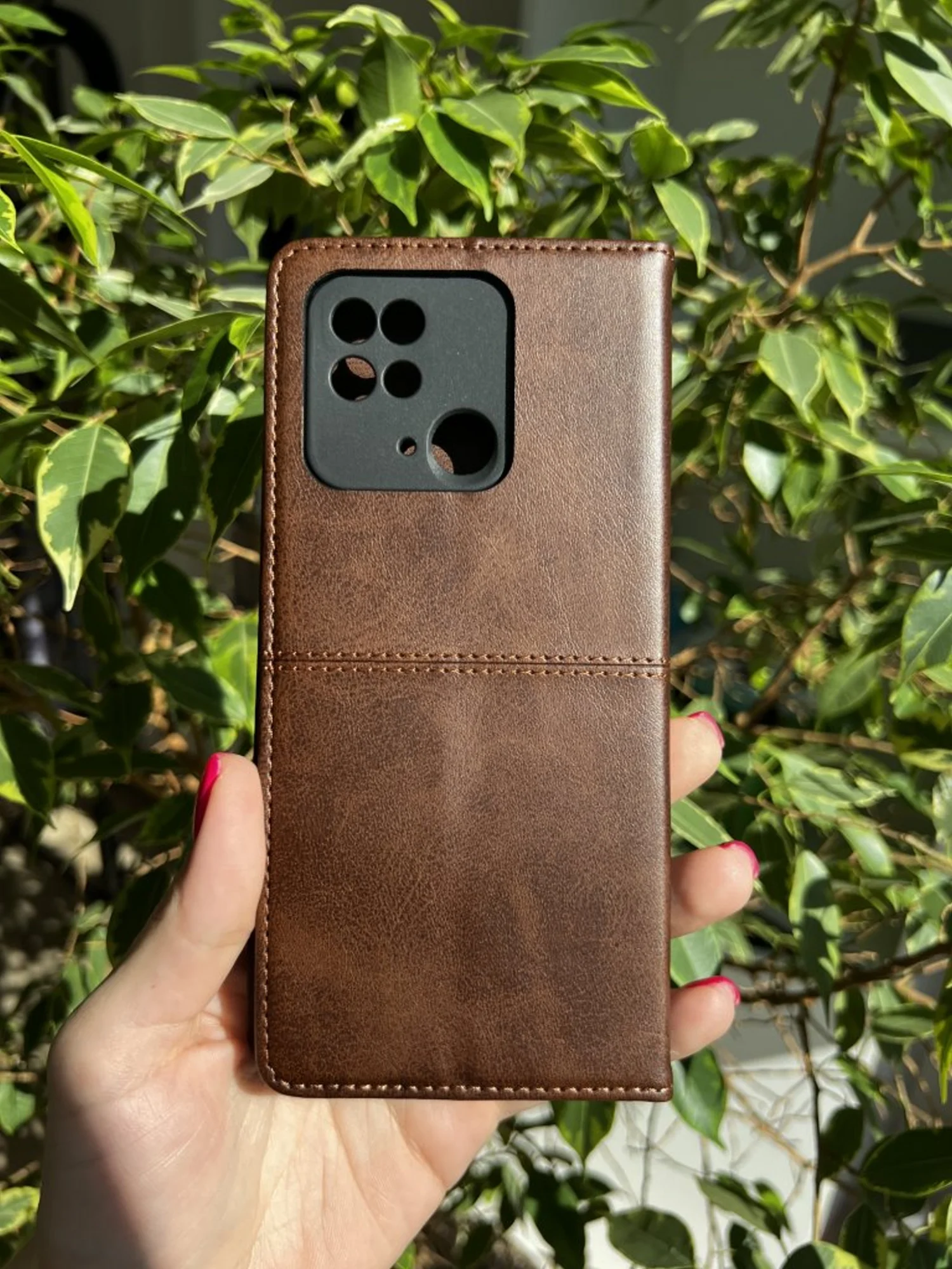Тёмно-коричневый чехол книжка elitcase для Xiaomi Redmi 10C и Poco C40 / Редми 10С и Поко С40