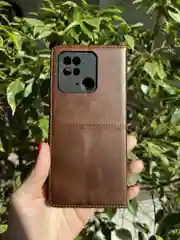 Тёмно-коричневый чехол книжка elitcase для Xiaomi Redmi 10C и Poco C40 / Редми 10С и Поко С40