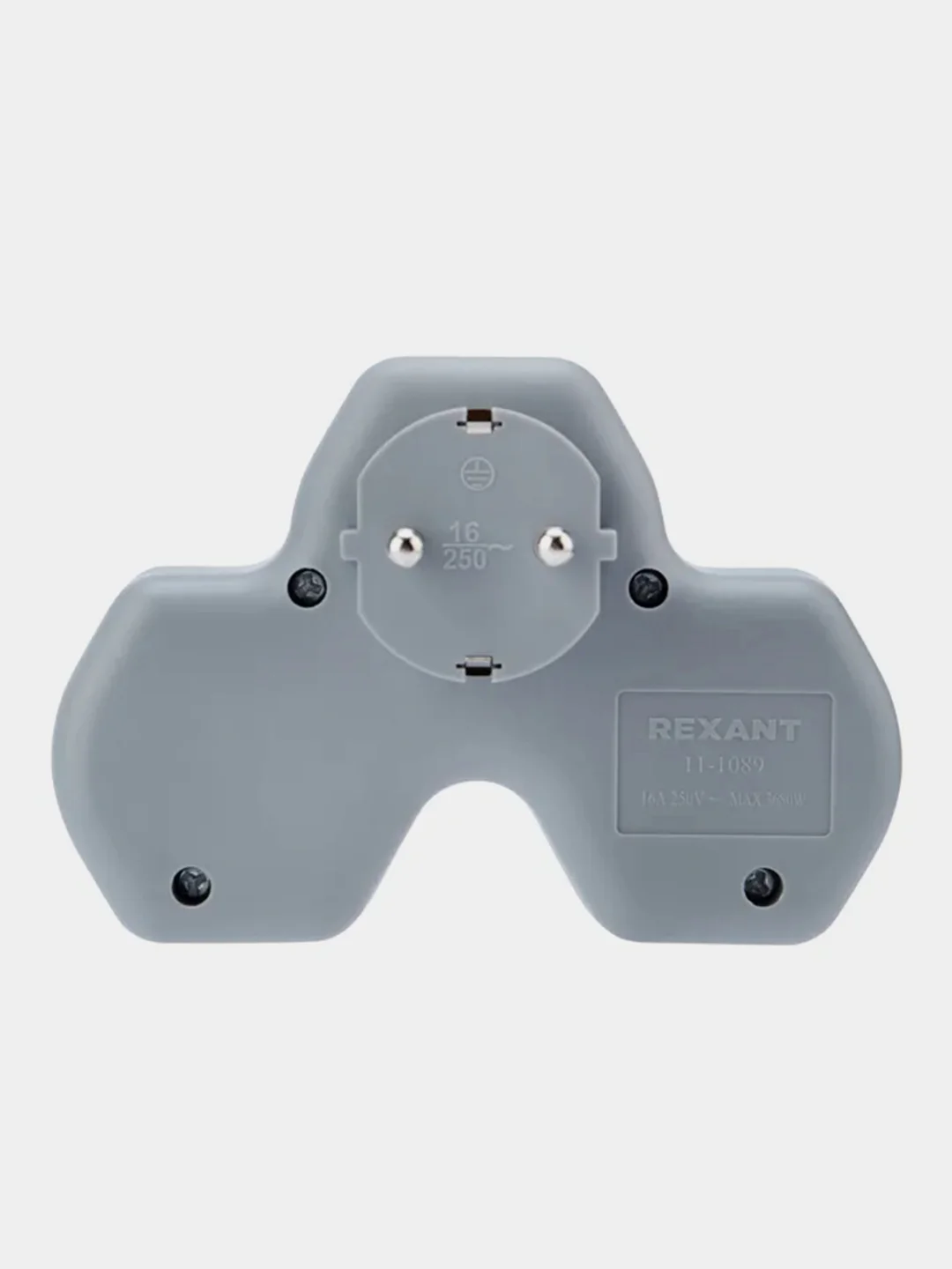 Двойник электрический REXANT, с заземлением и защитными шторками, 16 А+2 USB порта, 2,4 А