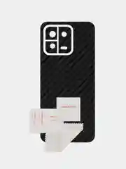 Черный защитная пленка для Xiaomi 13 под карбон, кожу, назад, на зад, заднюю часть,карбоновая