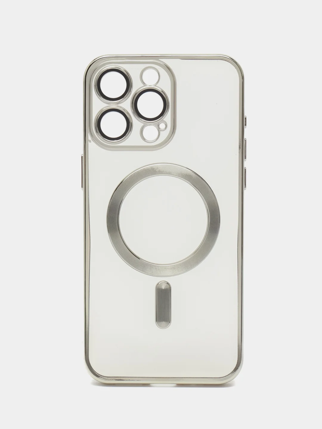 Серебряный чехол для iPhone 15ProMax, цвет серебро
