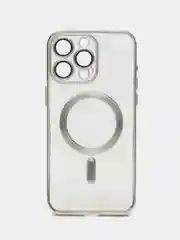 Серебряный чехол для iPhone 15ProMax, цвет серебро