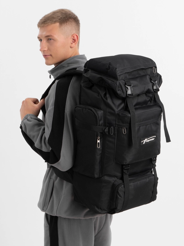Рюкзак тактический 80л черный 75х35х25см