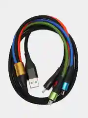 Кабель для зарядки телефона 4в1 ,универсальный,с разъемами Lightning,Micro USB,Type C 1,2м