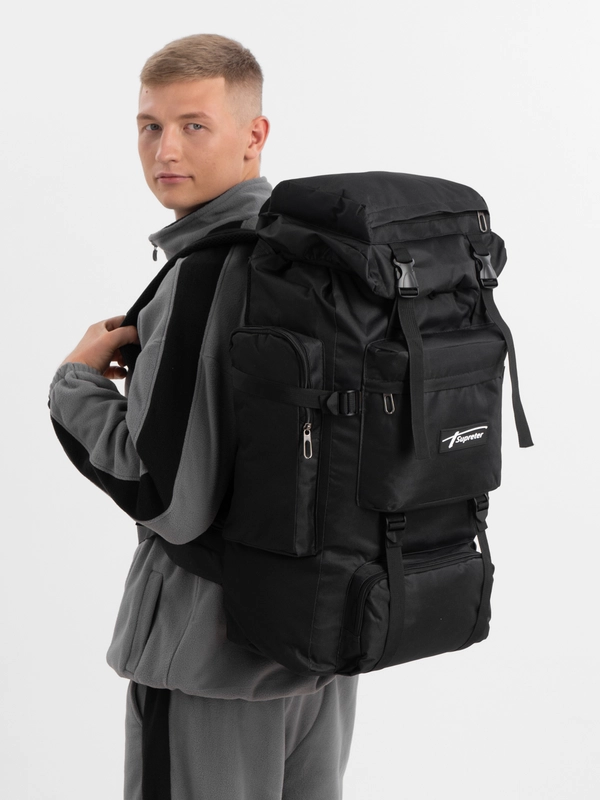 Рюкзак тактический 80л, 75х35х25см, цвет черный