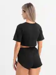 Черный женская пижама с шортами