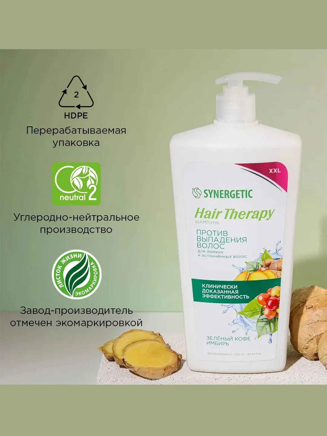 Шампунь SYNERGETIC HAIR THERAPY Против выпадения волос, 900 мл