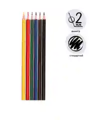 Карандаши цветные 6, 12, 18, 24 цветов, заточенные, шестигранные, пластиковые