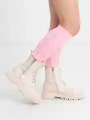 Розовый гетры женские вязаные теплые