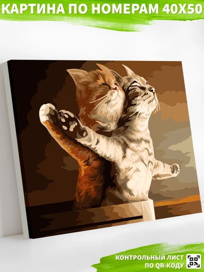 "Кошачий Титаник" картина по номерам на холсте с подрамником 40 х 50 "Art on Canvas"