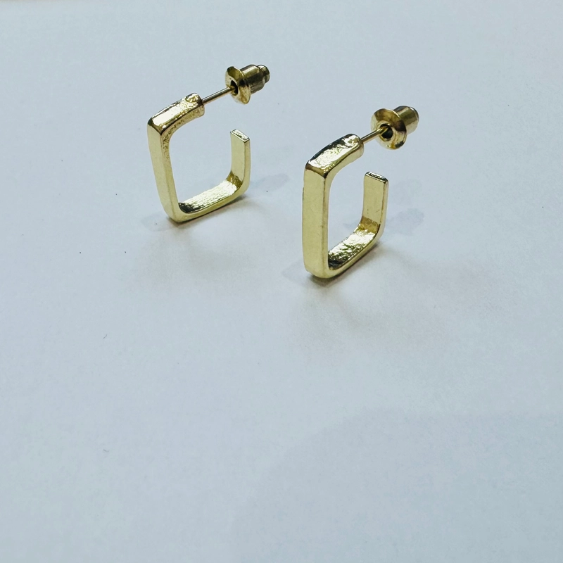Серьги женские золото, серебро прямоугольные