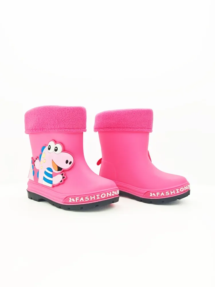 Розовый сапоги детские резиновые DINO BOOTS