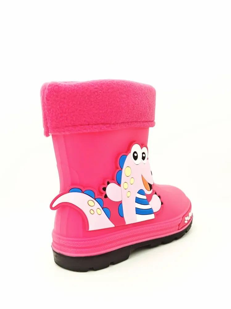 Розовый сапоги детские резиновые DINO BOOTS