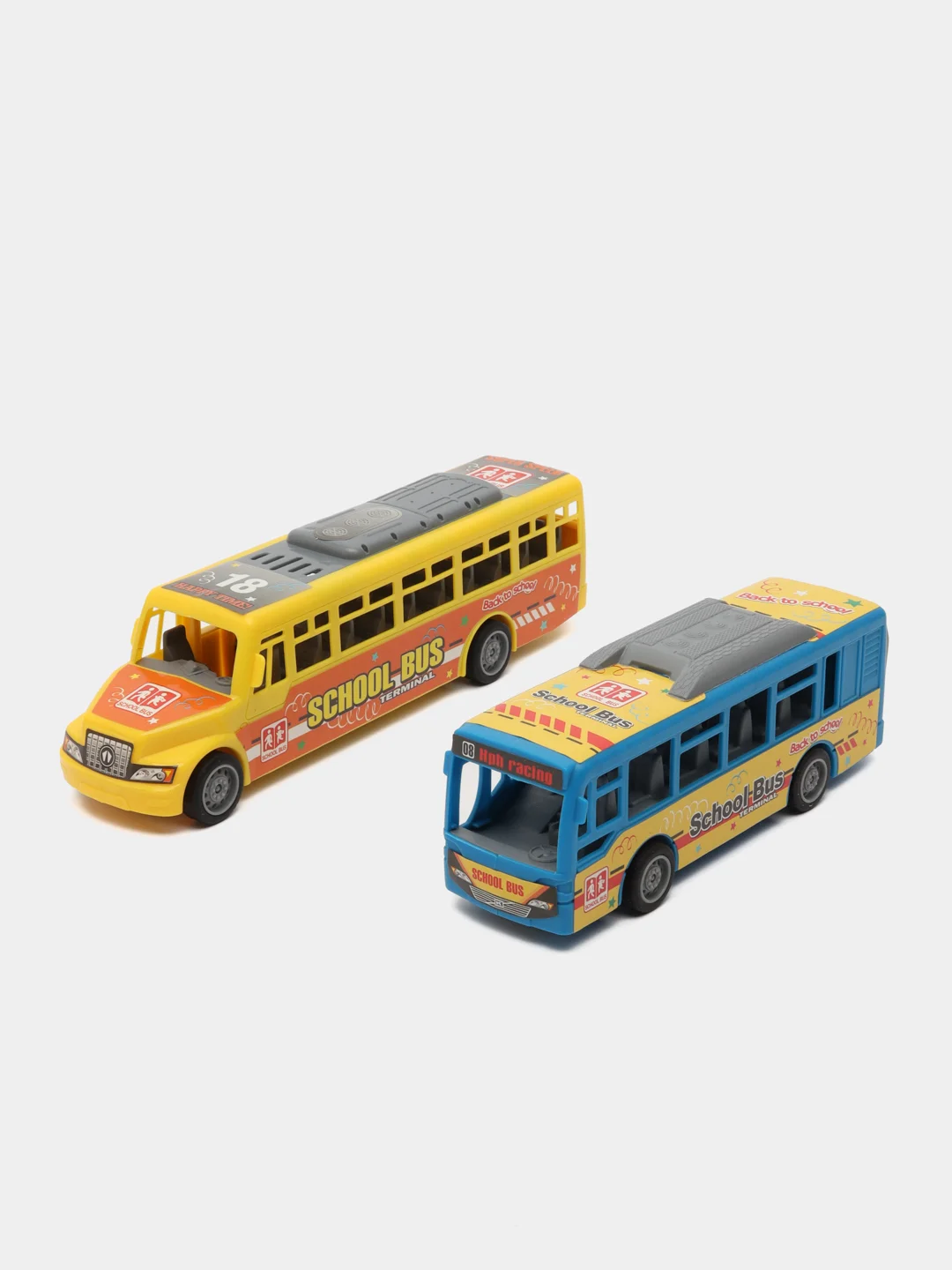 Синий набор игрушечных автобусов "SchoolBus", 2 шт, инерционный