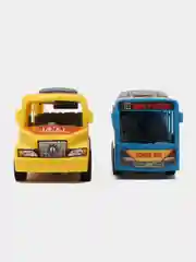 Синий набор игрушечных автобусов "SchoolBus", 2 шт, инерционный