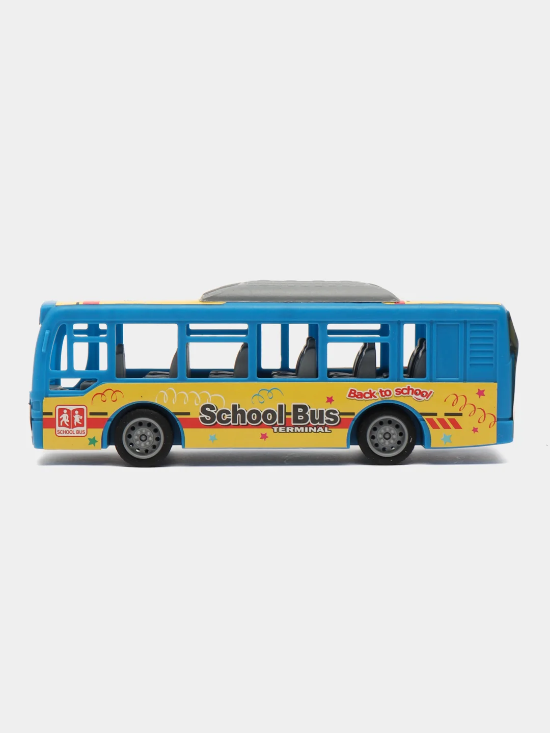 Синий набор игрушечных автобусов "SchoolBus", 2 шт, инерционный