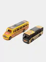 Черный набор игрушечных автобусов "SchoolBus", 2 шт, инерционный