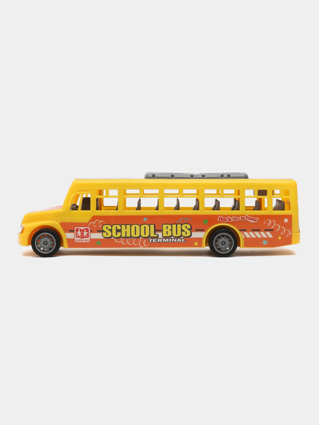 Черный набор игрушечных автобусов "SchoolBus", 2 шт, инерционный