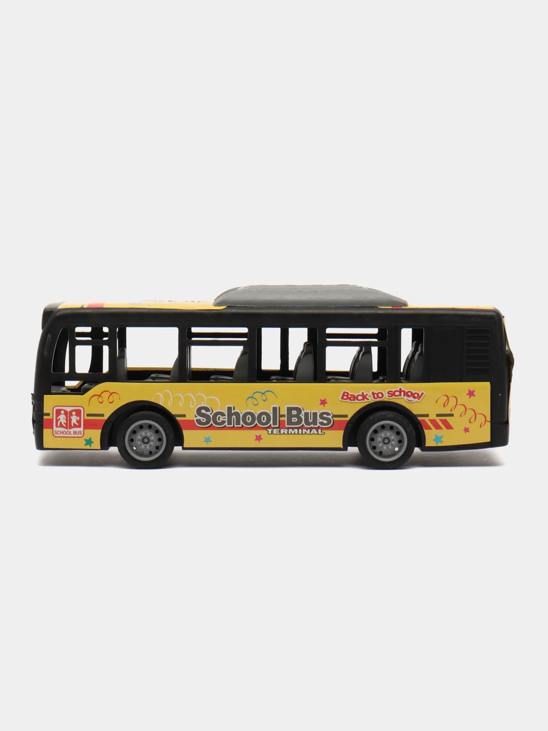 Черный набор игрушечных автобусов "SchoolBus", 2 шт, инерционный