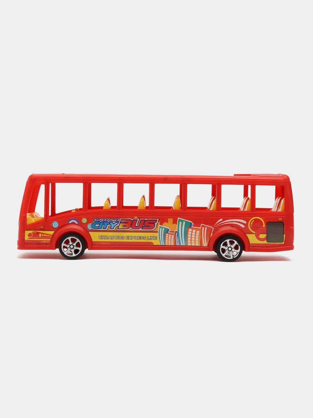 Красный игрушечный автобус, инерционный "CityBus"