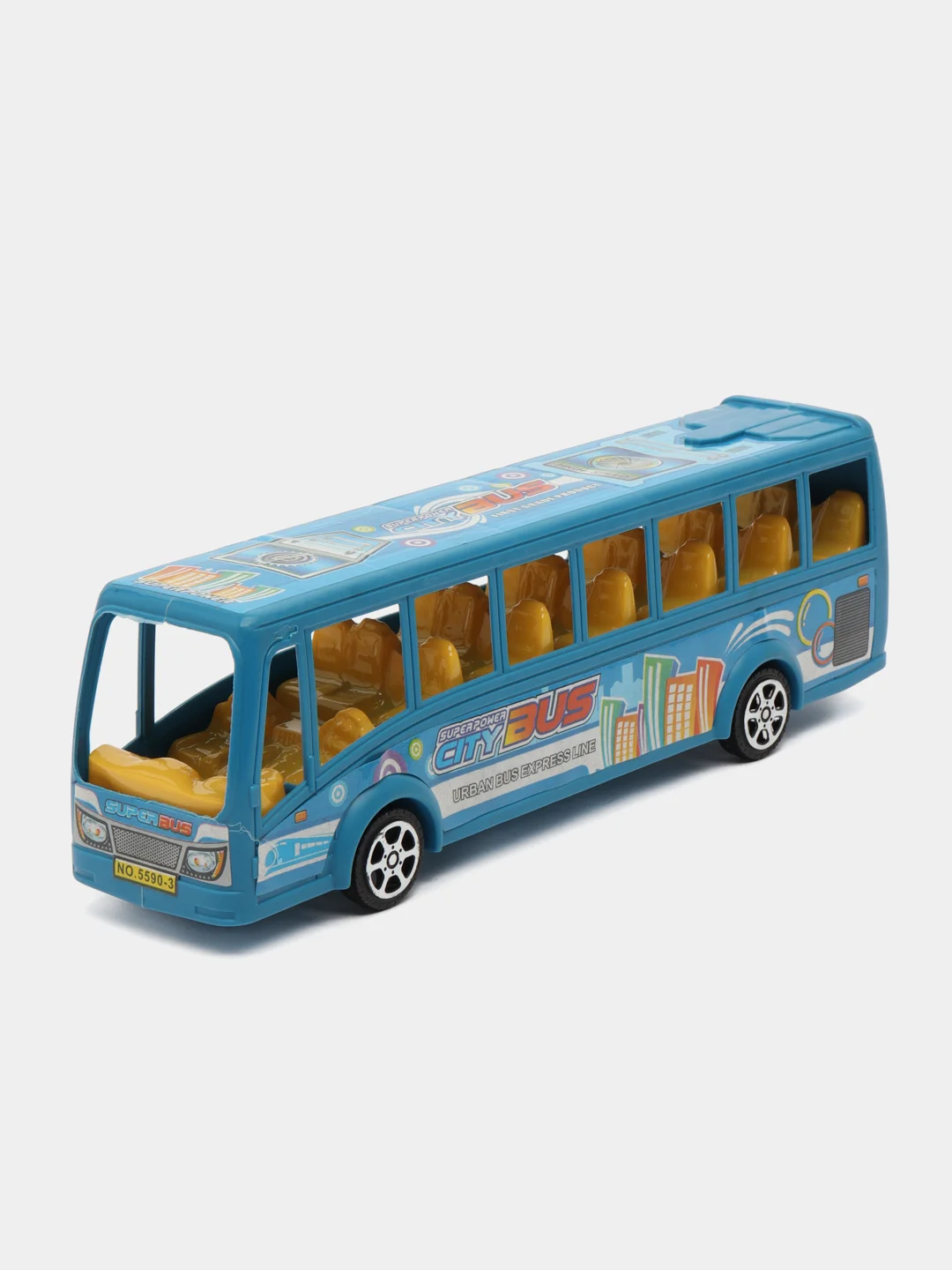 Светло-синий игрушечный автобус, инерционный "CityBus"