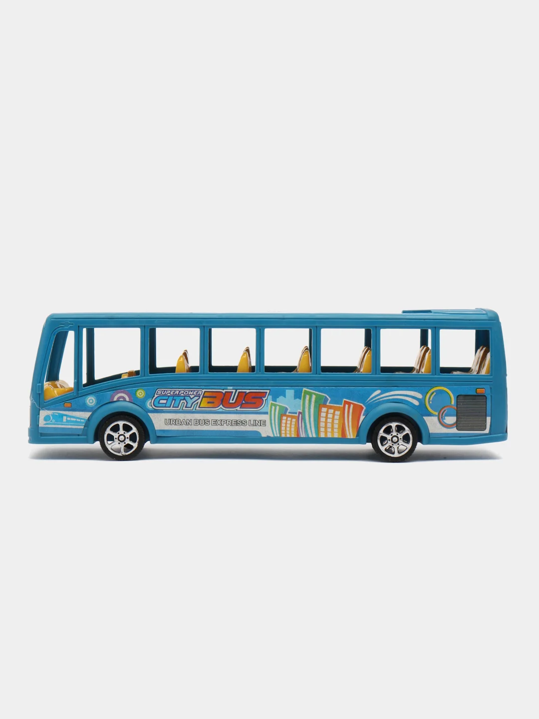 Светло-синий игрушечный автобус, инерционный "CityBus"