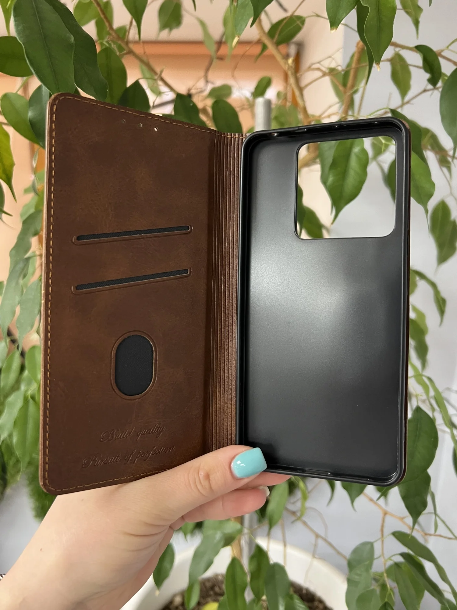 Тёмно-коричневый чехол книжка elitcase для Xiaomi Poco X6 5G / Поко Х6 5G