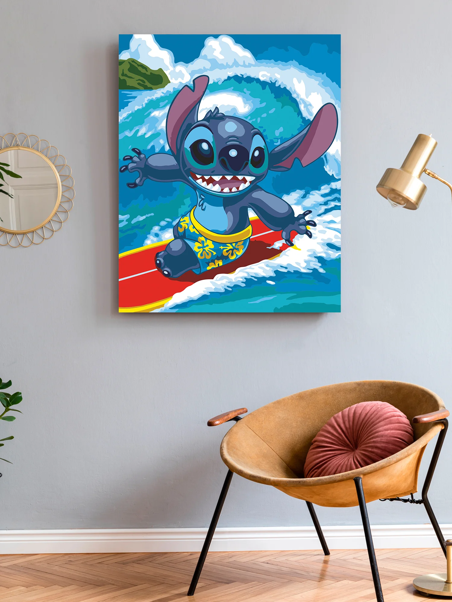 "Стич на волне" Картина по номерам на холсте с подрамником 40 х 50 "Art on Canvas"