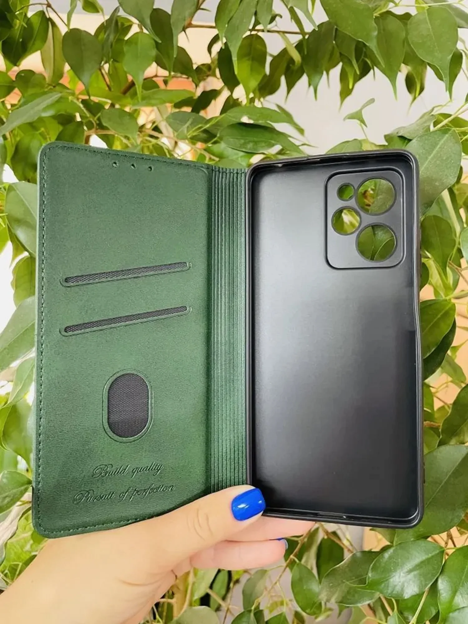 Тёмно-зелёный чехол книжка elitcase для Xiaomi Poco X5 Pro / Поко Х5 Про